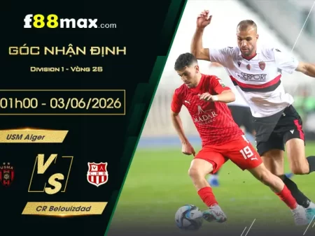 Soi kèo trận USM Alger vs CR Belouizdad lúc 01h00 ngày 03/06.
